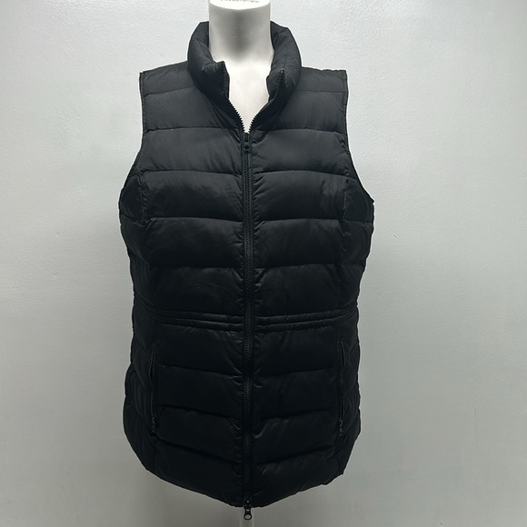 J Jill Vest Puffer Down Feather Sleeveless Full Zip Lightweight Black M Medium - Picture 1 of 8